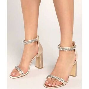 Badgley Mischka Odessa Crystal Adorned Block Heel